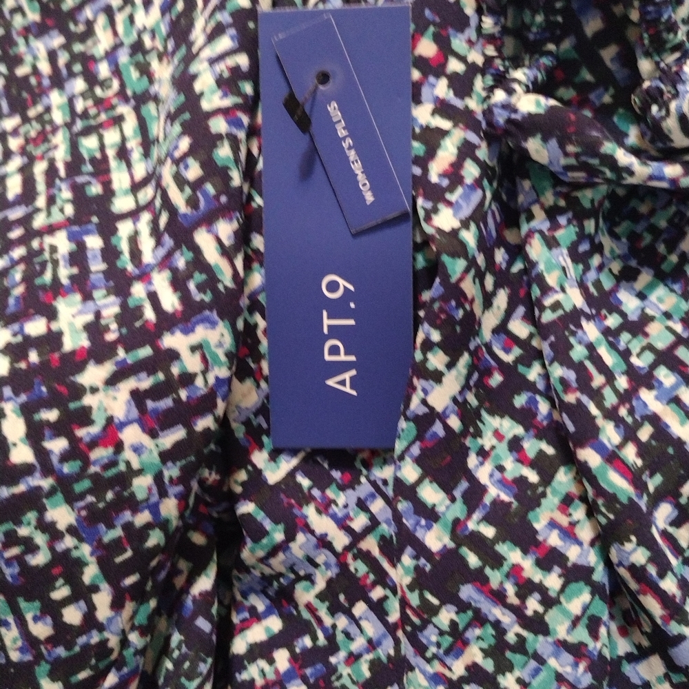 NWT Apt 9 MultiPrint Blouse Top Shirt Black Size 1X - Picture 4 of 10